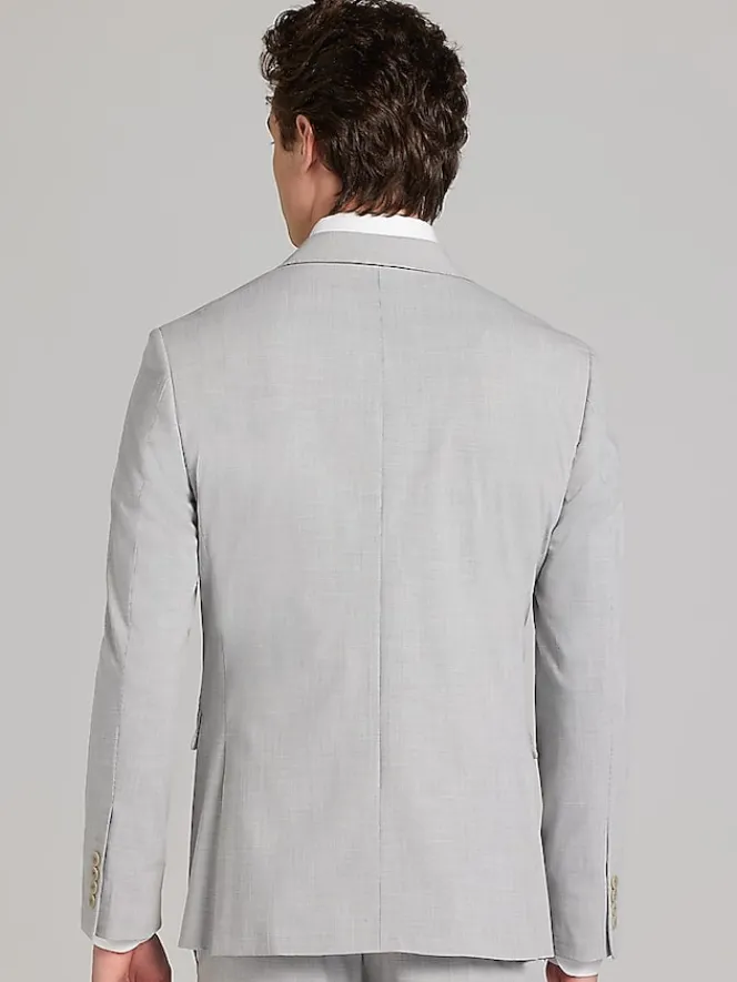 3-piece Suits|Suit Separates-Egara Skinny Fit Suit Jacket Pearl Grey