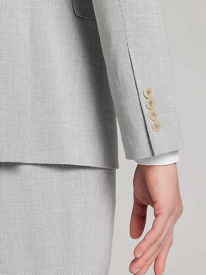 3-piece Suits|Suit Separates-Egara Skinny Fit Suit Jacket Pearl Grey