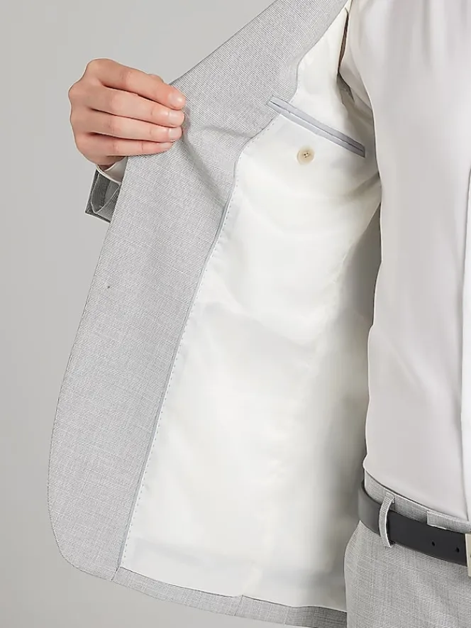 3-piece Suits|Suit Separates-Egara Skinny Fit Suit Jacket Pearl Grey