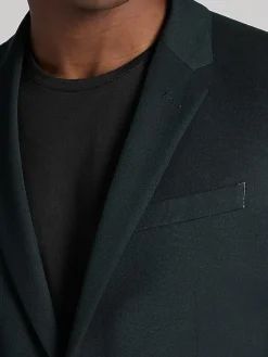 3-piece Suits|Suit Separates-Egara Skinny Fit Suit Jacket Dark Green