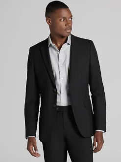 3-piece Suits|Suit Separates-Egara Skinny Fit Suit Jacket Black Solid