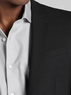 3-piece Suits|Suit Separates-Egara Skinny Fit Suit Jacket Black Solid