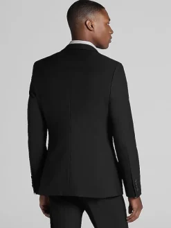 3-piece Suits|Suit Separates-Egara Skinny Fit Suit Jacket Black Solid