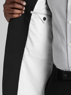 3-piece Suits|Suit Separates-Egara Skinny Fit Suit Jacket Black Solid