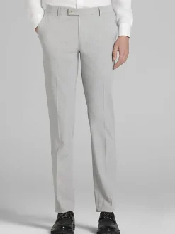 Big & Tall Pants|Big & Tall Suits-Egara Skinny Fit Suit Pants Pearl Grey