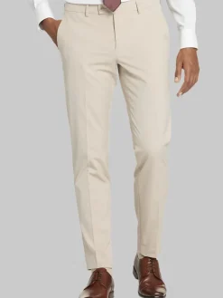 Big & Tall Pants|Big & Tall Suits-Egara Skinny Fit Suit Pants Tan Solid