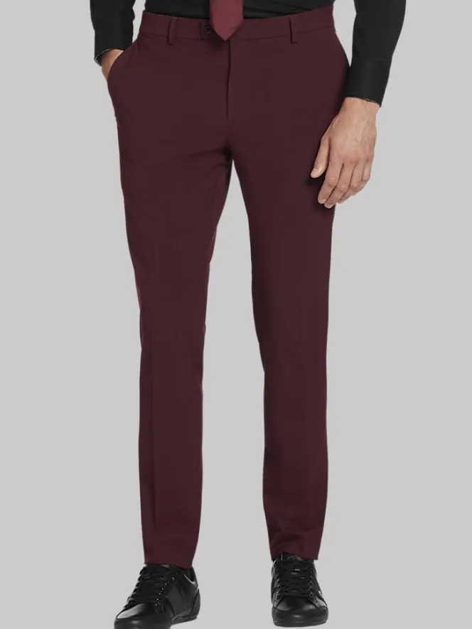 Dress Pants|3-piece Suits-Egara Skinny Fit Suit Pants Wine