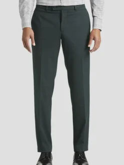 Dress Pants|3-piece Suits-Egara Skinny Fit Suit Pants Dark Green