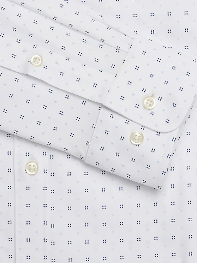 Patterned Dress Shirts|Dress Shirts-Egara Skinny Fit Tonal Squares Dress Shirt Blue/Lt Blue