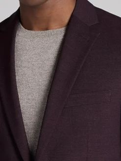3-piece Suits|Suit Separates-JOE Joseph Abboud Skinny Fit Wool Blend Suit Jacket Burgundy