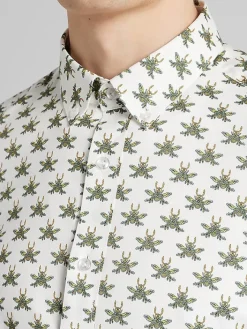 Button Up Shirts|Long Sleeve Button Up Shirts-Paisley &Amp; Gray Slim Fit Bee Button Up Shirt White
