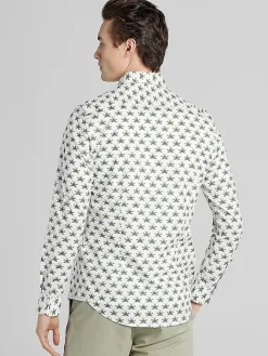 Button Up Shirts|Long Sleeve Button Up Shirts-Paisley &Amp; Gray Slim Fit Bee Button Up Shirt White