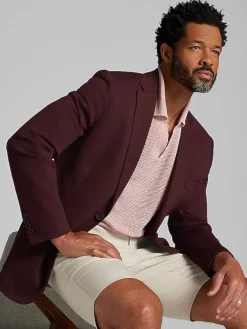 Sport Coats|Sport Coats-Calvin Klein Slim Fit Blazer Burgundy