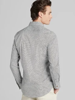 Button Up Shirts|Long Sleeve Button Up Shirts-Paisley &Amp; Gray Slim Fit Button Up Shirt Navy And Tan