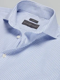 Dress Shirts-Wilke-Rodriguez Slim Fit Check Dress Shirt Blue