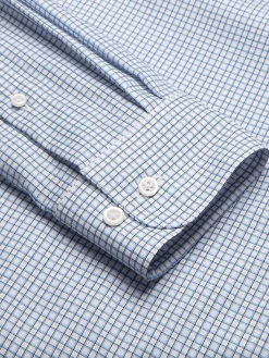Patterned Dress Shirts|Dress Shirts-Pronto Uomo Slim Fit Check Dress Shirt Blue