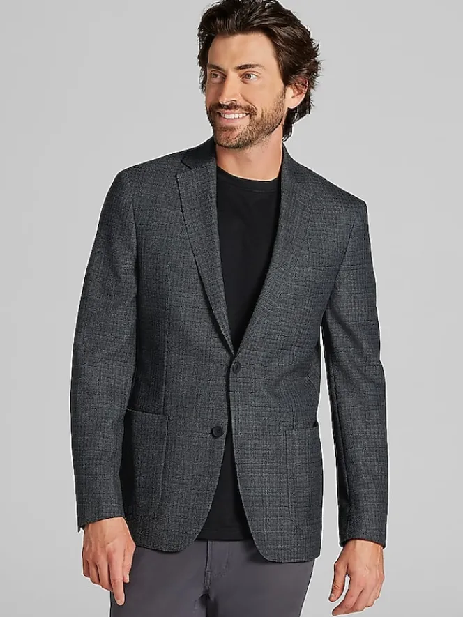 Sport Coats|Sport Coats-Calvin Klein Slim Fit Check Sport Coat Grey/Charcoal Check