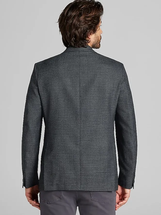 Sport Coats|Sport Coats-Calvin Klein Slim Fit Check Sport Coat Grey/Charcoal Check