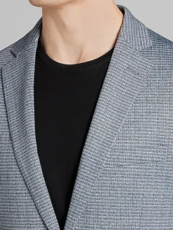 Sport Coats|Sport Coats-Awearness Kenneth Cole Slim Fit Check Sport Coat Grey/Blue Check Knit