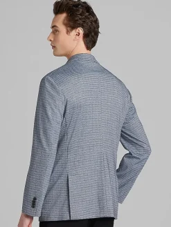 Sport Coats|Sport Coats-Awearness Kenneth Cole Slim Fit Check Sport Coat Grey/Blue Check Knit