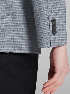 Sport Coats|Sport Coats-Awearness Kenneth Cole Slim Fit Check Sport Coat Grey/Blue Check Knit