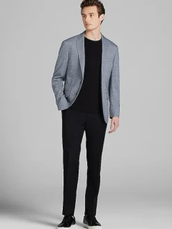 Sport Coats|Sport Coats-Awearness Kenneth Cole Slim Fit Check Sport Coat Grey/Blue Check Knit