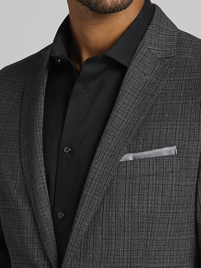 2-piece Suits-Wilke-Rodriguez Slim Fit Check Suit Gray Check
