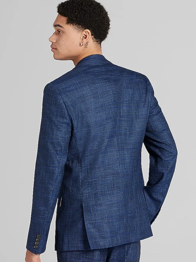 3-piece Suits|Suit Separates-Paisley &Amp; Gray Slim Fit Check Suit Jacket Blue Check