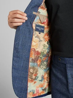 3-piece Suits|Suit Separates-Paisley &Amp; Gray Slim Fit Check Suit Jacket Blue Check