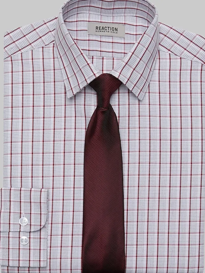 Boys Clothing-Kenneth Cole Reaction Slim Fit Cotton Blend Boys Dress Shirt & Tie Set Black Check