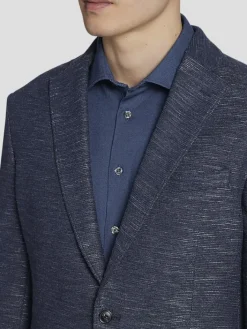 Sport Coats|Sport Coats-Joseph Abboud Slim Fit Cotton Blend Knit Sport Coat Med Blue