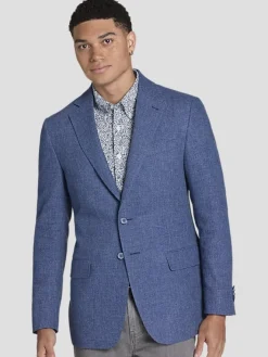 Sport Coats|Sport Coats-JOE Joseph Abboud Slim Fit Cotton Blend Sport Coat Blue Tic
