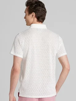 Polos-Paisley &Amp; Gray Slim Fit Diamond Polo White