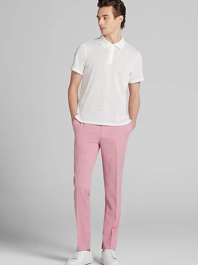 Polos-Paisley &Amp; Gray Slim Fit Diamond Polo White