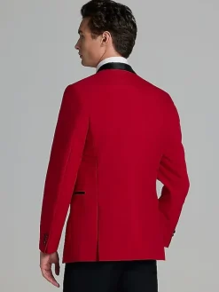 Big & Tall Sport Coats|Sport Coats-Egara Slim Fit Dinner Jacket Red