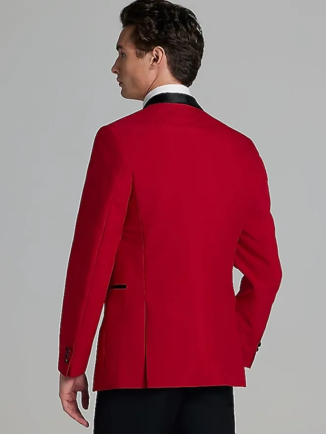 Big & Tall Sport Coats|Sport Coats-Egara Slim Fit Dinner Jacket Red
