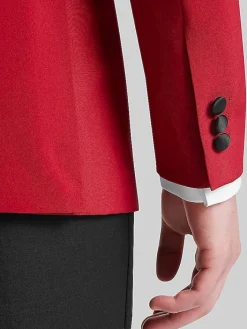 Big & Tall Sport Coats|Sport Coats-Egara Slim Fit Dinner Jacket Red