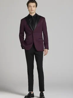 Dinner Jackets-Egara Slim Fit Dinner Jacket Dark Wine