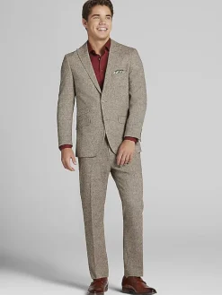 3-piece Suits|Suit Separates-Paisley &Amp; Gray Slim Fit Donegal Plaid Suit Jacket Tan Donegal