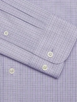 Patterned Dress Shirts|Dress Shirts-Wilke-Rodriguez Slim Fit End On End Check Shirt Lavender