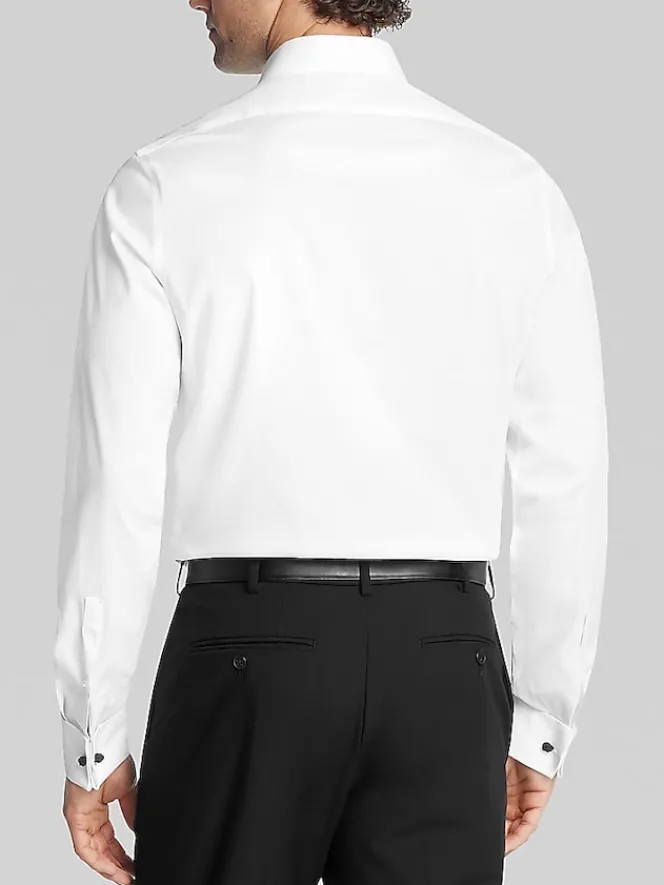 Dress Shirts|Formal Shirts-Calvin Klein Slim Fit French Cuff Formal Shirt White