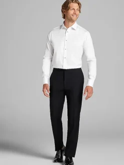 Dress Shirts|Formal Shirts-Pronto Uomo Slim Fit French Cuff Tuxedo Shirt Tuxedo White