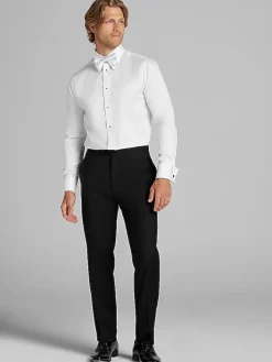 Dress Shirts|Formal Shirts-Pronto Uomo Slim Fit French Cuff Tuxedo Shirt Tuxedo White