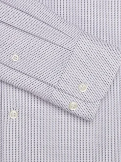 Patterned Dress Shirts|Dress Shirts-Pronto Uomo Slim Fit Herringbone Spread Collar Dress Shirt Lavender