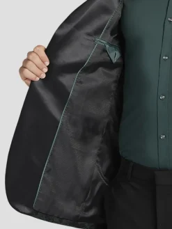 Dinner Jackets-Egara Slim Fit Jacquard Dinner Jacket Dark Green Jacquard