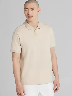 Casual Shirts|Polos-Awearness Kenneth Cole Slim Fit Jacquard Dot Polo Black