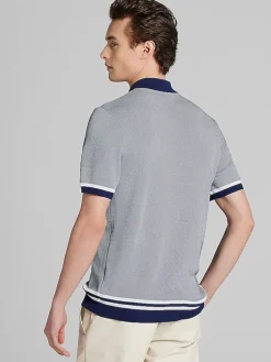 Button Up Shirts-Paisley &Amp; Gray Slim Fit Knit Button Up Shirt Navy