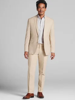 Suit Separates|3-piece Suits-JOE Joseph Abboud Slim Fit Linen Blend Suit Jacket Tan Chambray