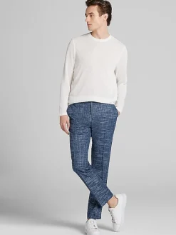 Pullovers & Layers|Sweaters-Paisley &Amp; Gray Slim Fit Mesh Knit Crewneck Sweater White