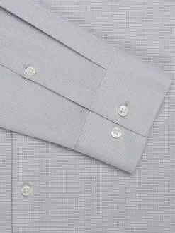 Patterned Dress Shirts|Designer Dress Shirts-Calvin Klein Slim Fit Mini Print Dress Shirt Gray Fancy